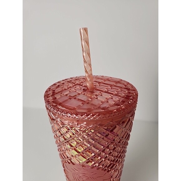 2021 Starbucks Holiday Jeweled Studded Tumbler Cup Venti 24OZ Rose Gold - Picture 3 of 7